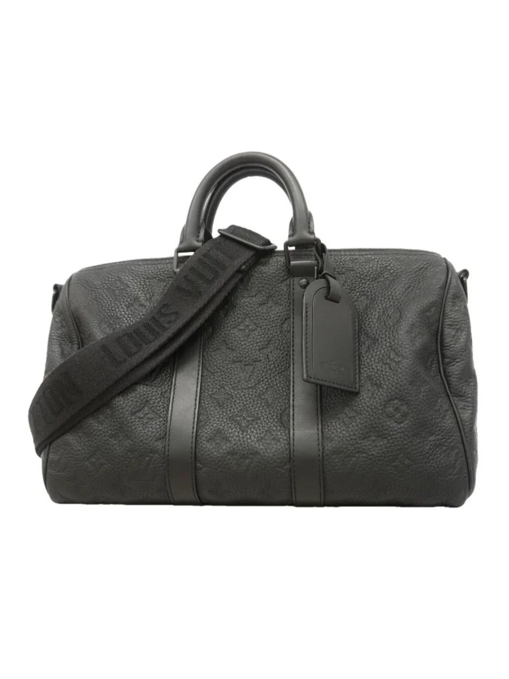 Louis Vuitton Handbag Monogram Taurillon Keepall Bandouliere 35 Black 2-Way Bag